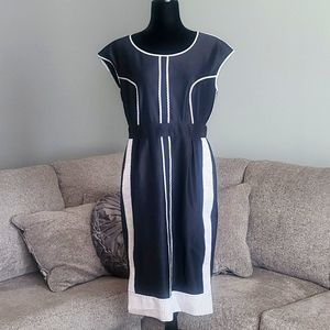 Fendi Black and White Shift Dress 46 10 L